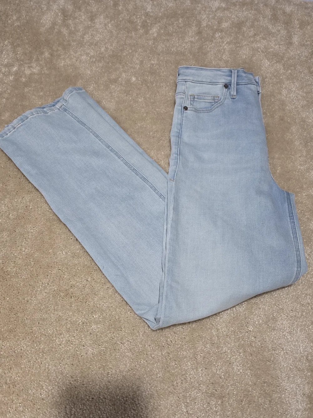 Good American Good True Straight Jeans Womens 4 High Rise Light Wash Stretch